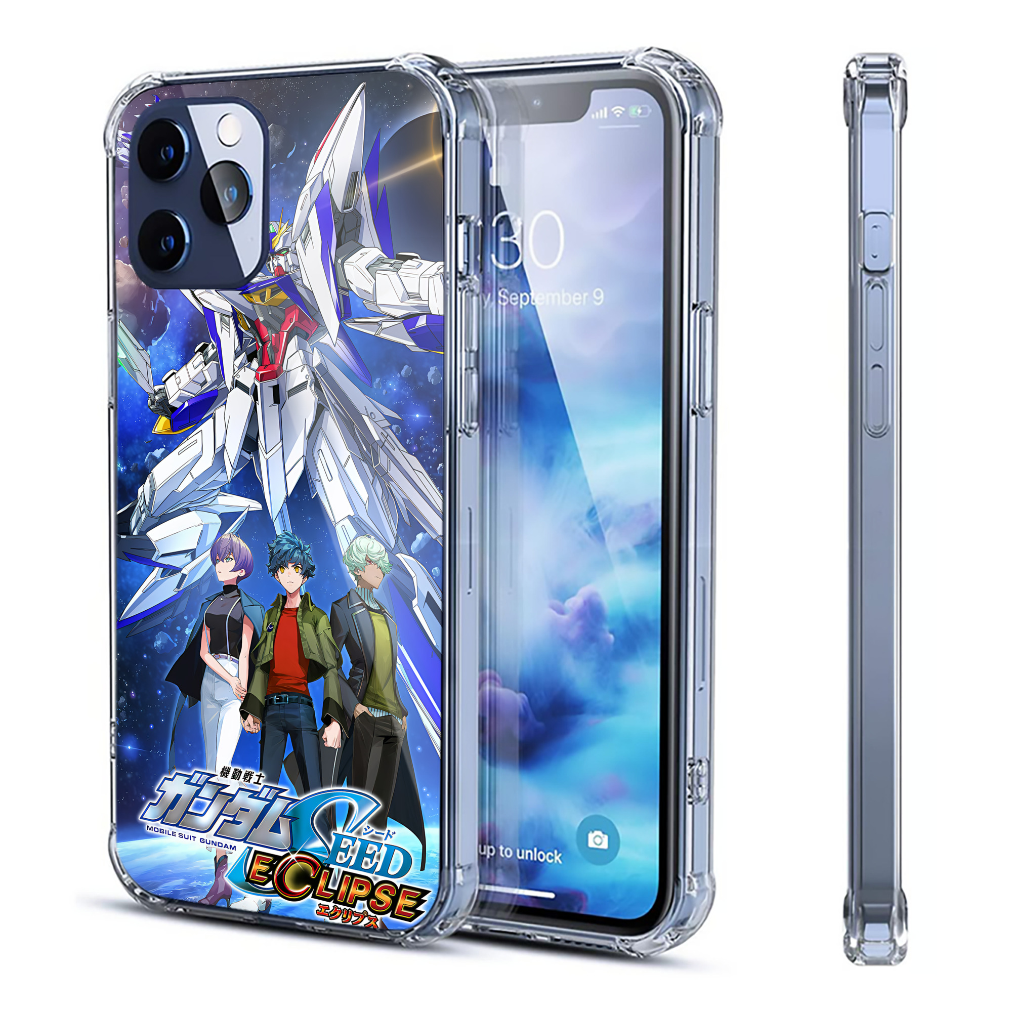 （画像用） 機動戦士ガンダム Mobile Suit Gundam 【iPhone 12シリーズ対応】透明スマホケース（クリアソフトケース）